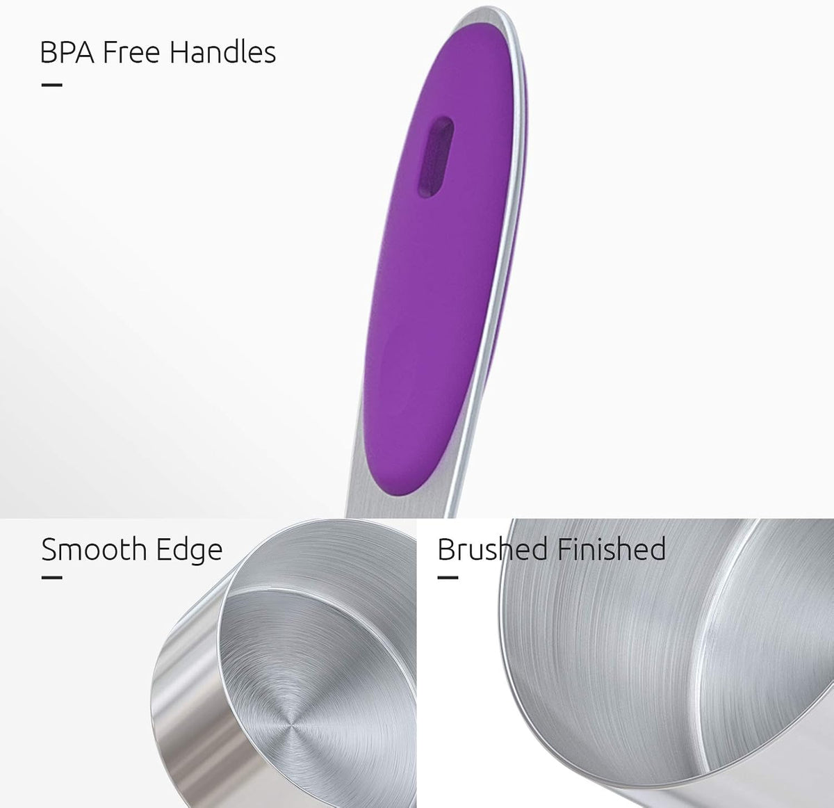 Measuring Cups : 18/8 Stainless Steel Measuring Cups and Spoons Set of 10 Piece, Upgraded Thickness Handle (Multicolors)