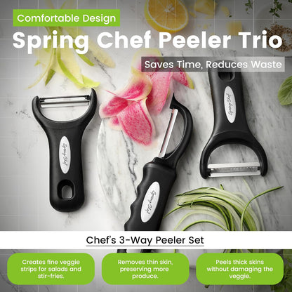3pcs Vegetable Peelers for Kitchen, Swivel, Y & Julienne Peeler