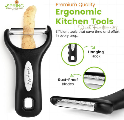3pcs Vegetable Peelers for Kitchen, Swivel, Y & Julienne Peeler