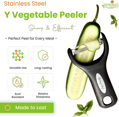 3pcs Vegetable Peelers for Kitchen, Swivel, Y & Julienne Peeler
