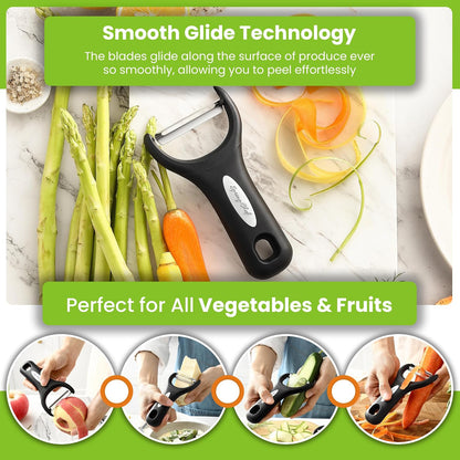 3pcs Vegetable Peelers for Kitchen, Swivel, Y & Julienne Peeler