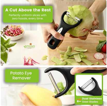 3pcs Vegetable Peelers for Kitchen, Swivel, Y & Julienne Peeler