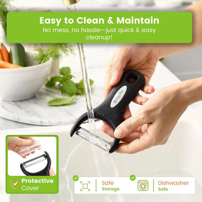 3pcs Vegetable Peelers for Kitchen, Swivel, Y & Julienne Peeler