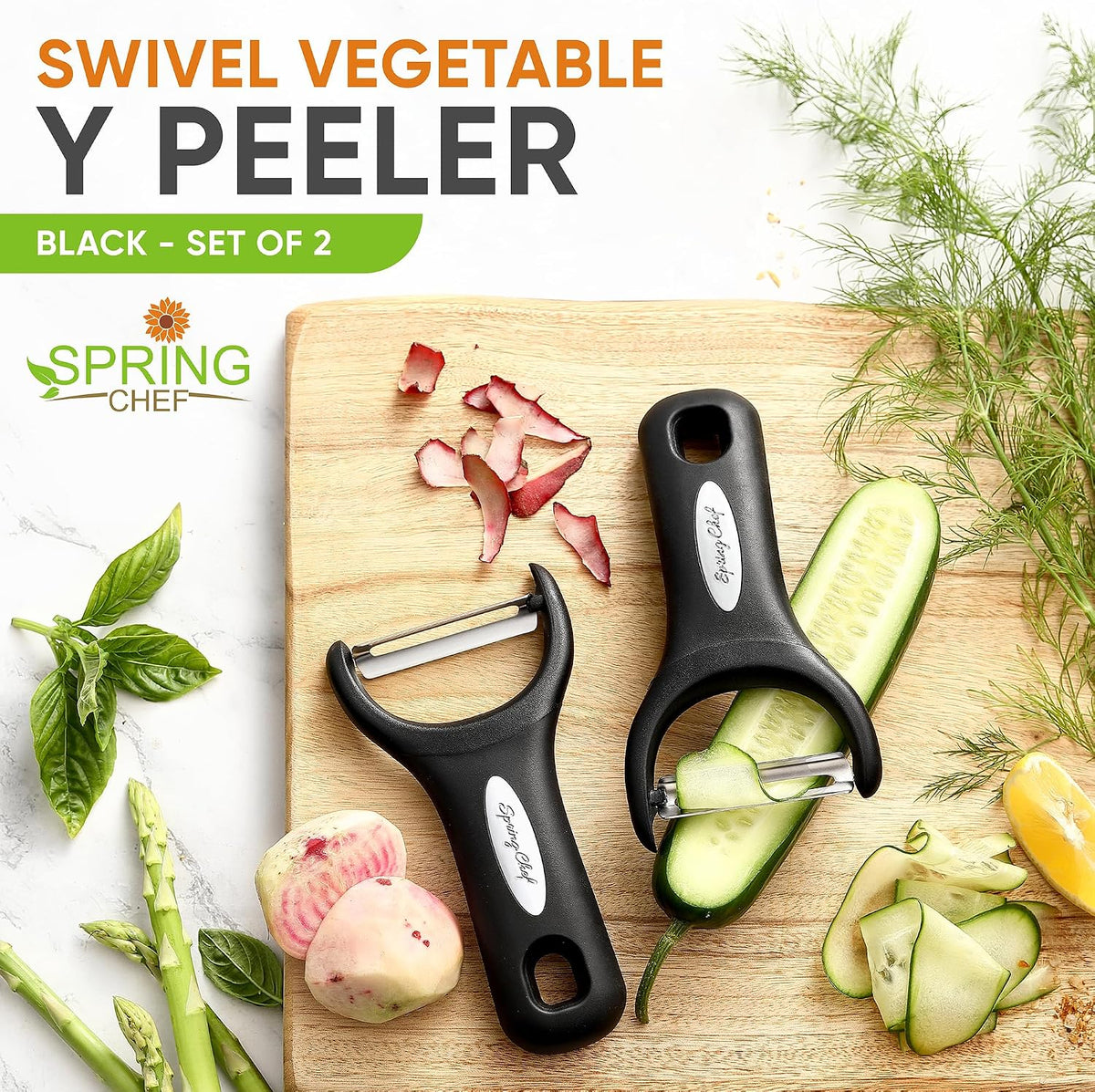 3pcs Vegetable Peelers for Kitchen, Swivel, Y & Julienne Peeler