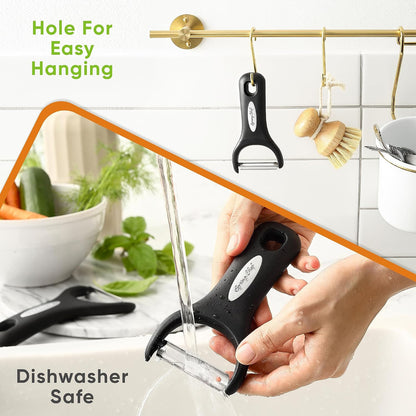 3pcs Vegetable Peelers for Kitchen, Swivel, Y & Julienne Peeler