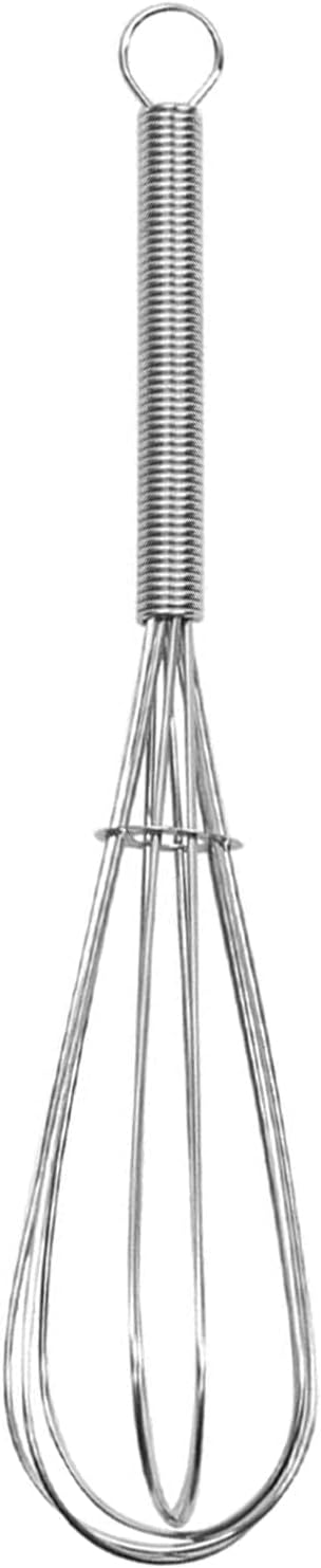 Mini Wire Whisk, 3-Pack - 8, 10 & 12 Inch Small Whisk for Cooking - Ergonomic Spiral Handle, 304 Stainless Steel - Ideal for Whisking, Beating, Blending & Mixing Sauces - Silver