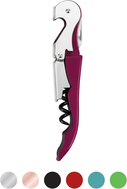 Truetap Double Hinged Waiter's Corkscrew Wine Opener, Stainless Steel Wine Bottle Opener with Built In Foil Cutter, Home Bar Tools, Bar Cart Accessories, Wedding Gifts, Set of 1, Black