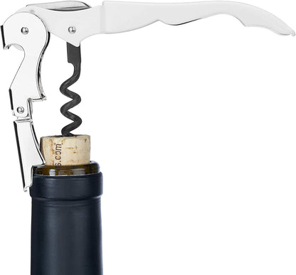 Truetap Double Hinged Waiter's Corkscrew Wine Opener, Stainless Steel Wine Bottle Opener with Built In Foil Cutter, Home Bar Tools, Bar Cart Accessories, Wedding Gifts, Set of 1, Black
