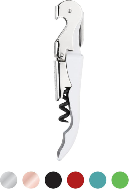 Truetap Double Hinged Waiter's Corkscrew Wine Opener, Stainless Steel Wine Bottle Opener with Built In Foil Cutter, Home Bar Tools, Bar Cart Accessories, Wedding Gifts, Set of 1, Black
