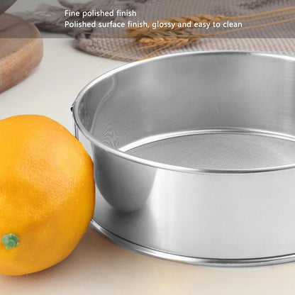 80 Mesh Round Sifter, Large Size Anti Stick Coated Stainless Steel Flour Sieve for Powdered Sugar Cocoa Powder