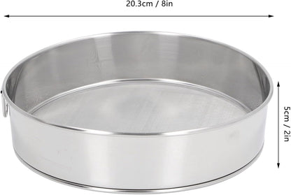 80 Mesh Round Sifter, Large Size Anti Stick Coated Stainless Steel Flour Sieve for Powdered Sugar Cocoa Powder