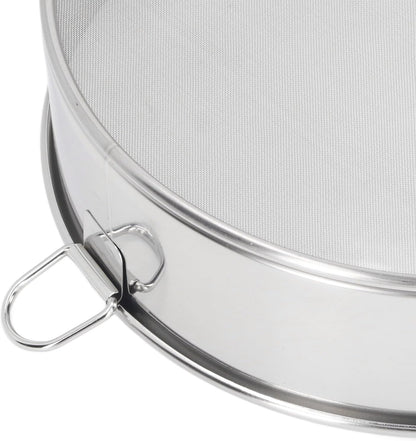 80 Mesh Round Sifter, Large Size Anti Stick Coated Stainless Steel Flour Sieve for Powdered Sugar Cocoa Powder