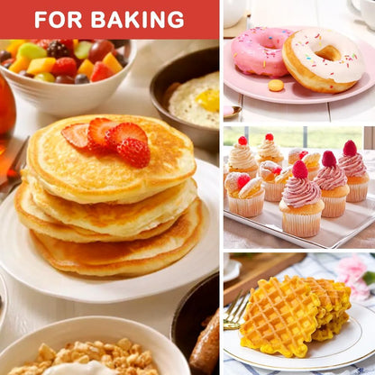 4 Cup Pancake Cupcake Batter Dispense with Oil Brush & Scraper