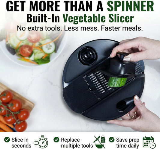 Stainless Steel Salad Spinner Large 5.28 Qt – Fast Drying Lettuce Spinner, Premium Durable Bowl for Washing & Drying Vegetables