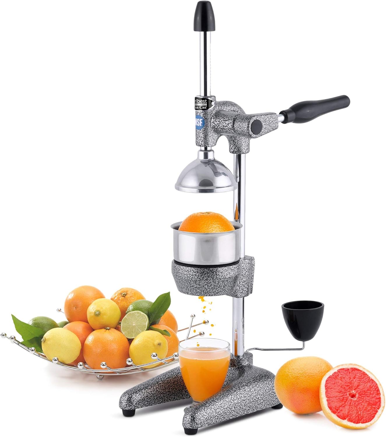 Pro MJP-100 Professional Manual Cold Press Juicer Machine for Orange, Lemon, and other Citrus Fruits, Gray
