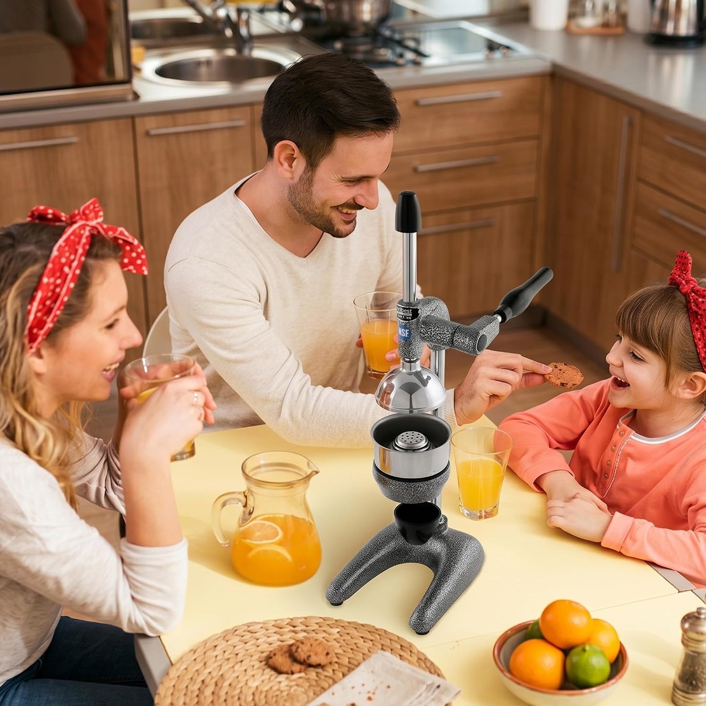 Pro MJP-100 Professional Manual Cold Press Juicer Machine for Orange, Lemon, and other Citrus Fruits, Gray