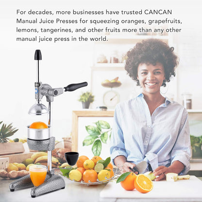 Pro MJP-100 Professional Manual Cold Press Juicer Machine for Orange, Lemon, and other Citrus Fruits, Gray