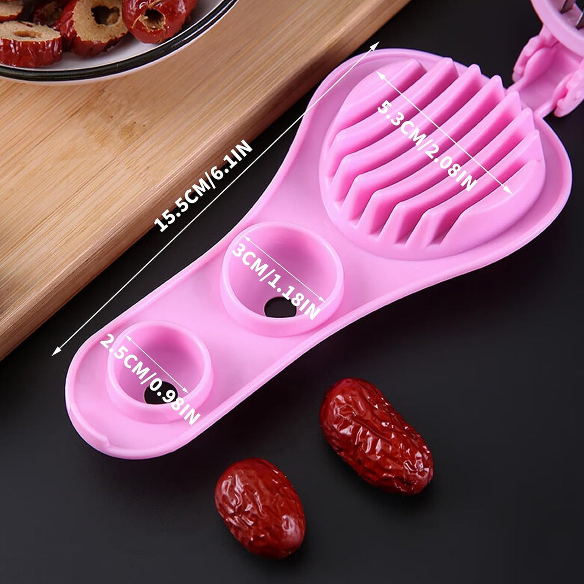 Strawberry Slicer Cherry Pitter 2 in 1, Stainless Fruit Slicer Strawberry Cutter Slicer Strawberry Tool for Hawthorn/Red Date/Olives/Strawberries/Tomatoes