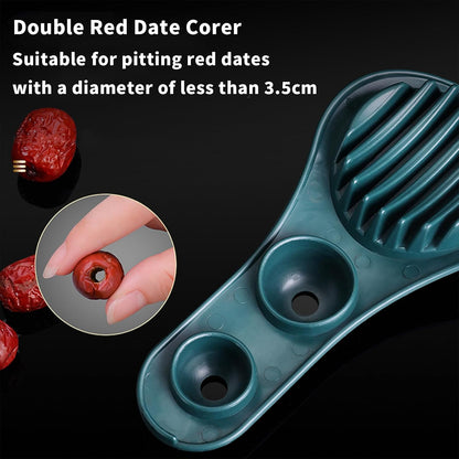 Strawberry Slicer Cherry Pitter 2 in 1, Stainless Fruit Slicer Strawberry Cutter Slicer Strawberry Tool for Hawthorn/Red Date/Olives/Strawberries/Tomatoes