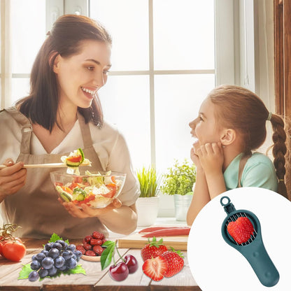 Strawberry Slicer Cherry Pitter 2 in 1, Stainless Fruit Slicer Strawberry Cutter Slicer Strawberry Tool for Hawthorn/Red Date/Olives/Strawberries/Tomatoes