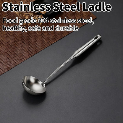 Skimmer Slotted Spoon, Slotted Spoons for Cooking, Heavy Duty 304 Stainless Steel Slotted Spoon with Vacuum Ergonomic Handle, Comfortable Grip Design Strainer Ladle for Kitchen, 14.96 Inches