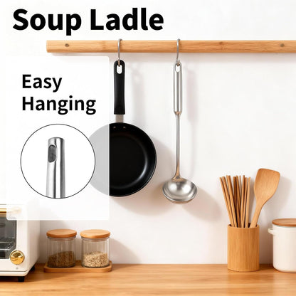 Skimmer Slotted Spoon, Slotted Spoons for Cooking, Heavy Duty 304 Stainless Steel Slotted Spoon with Vacuum Ergonomic Handle, Comfortable Grip Design Strainer Ladle for Kitchen, 14.96 Inches