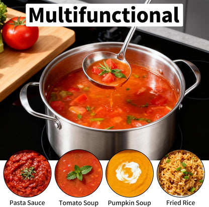 Skimmer Slotted Spoon, Slotted Spoons for Cooking, Heavy Duty 304 Stainless Steel Slotted Spoon with Vacuum Ergonomic Handle, Comfortable Grip Design Strainer Ladle for Kitchen, 14.96 Inches