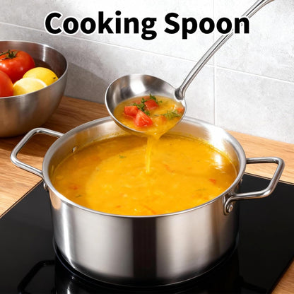 Skimmer Slotted Spoon, Slotted Spoons for Cooking, Heavy Duty 304 Stainless Steel Slotted Spoon with Vacuum Ergonomic Handle, Comfortable Grip Design Strainer Ladle for Kitchen, 14.96 Inches