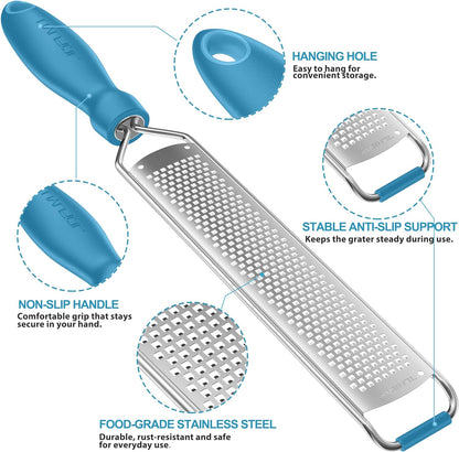 Lemon Zester Grater, Stainless Steel Zester Grater with Handle