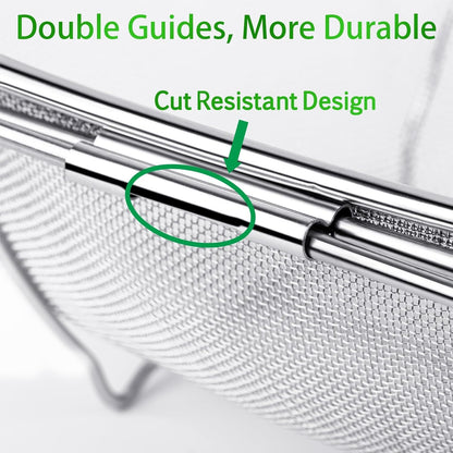6-Quart Large Over The Sink Colander, Heavy Duty 40% Thicker 18/8 Stainless Steel Fine Mesh Strainer Basket with Expandable Rubber Grip Handles - Strain, Drain, Rinse Fruits, Vegetables