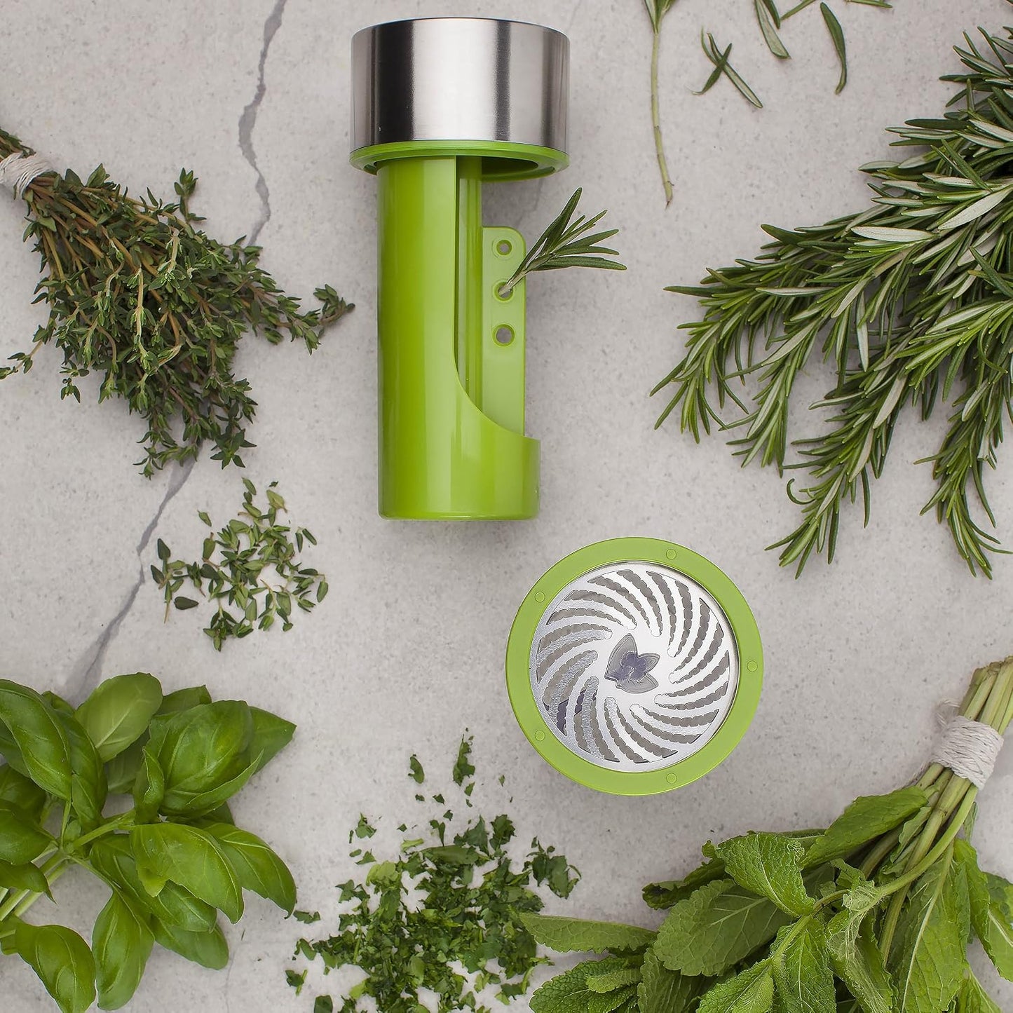 Herb Grinder and Leaf Stripper Seasoning Herb Mill (Stainless Steel)