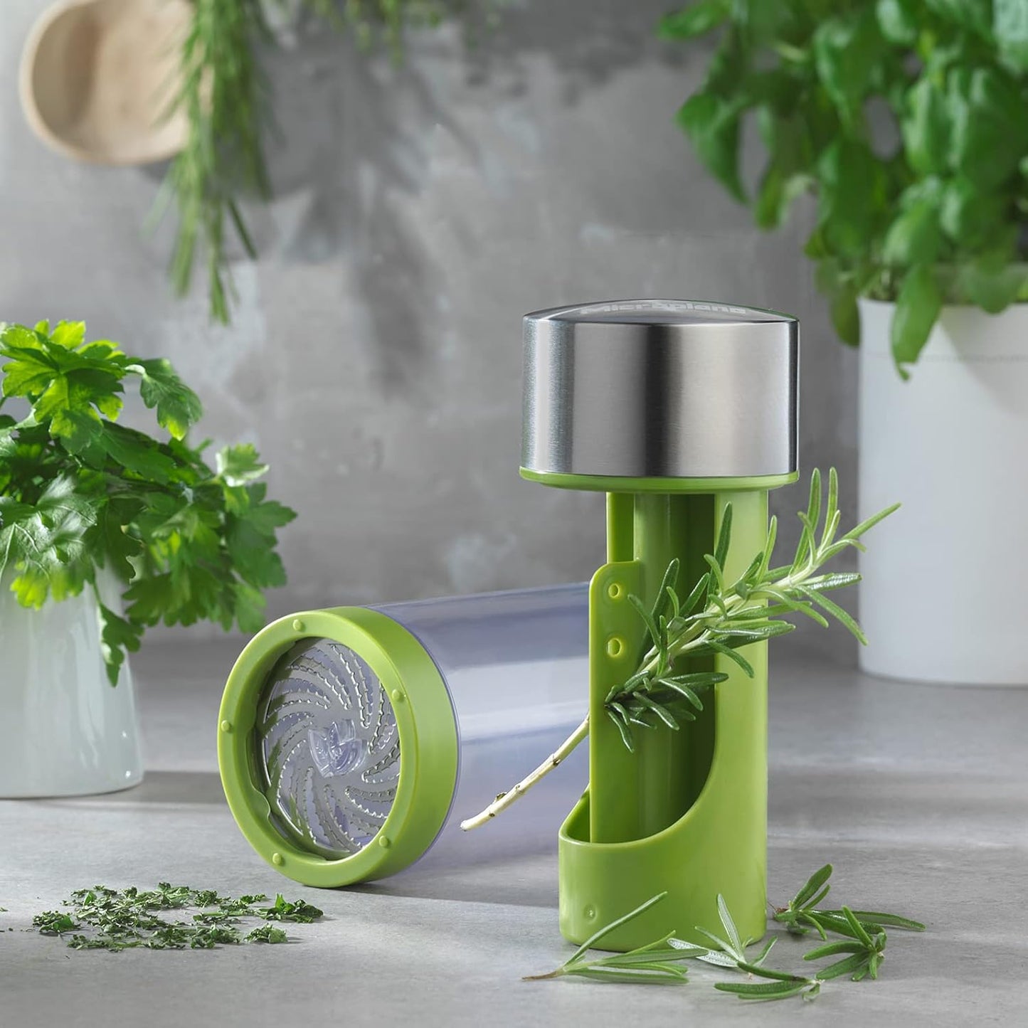 Herb Grinder and Leaf Stripper Seasoning Herb Mill (Stainless Steel)