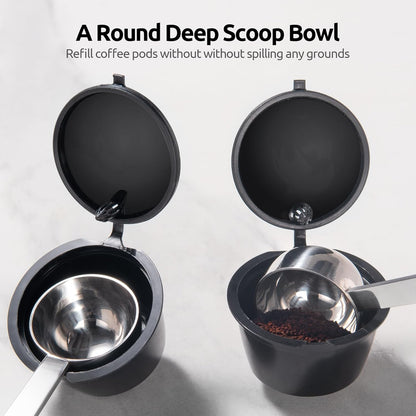 Coffee Scoop 1 Tablespoon: 18/8 Stainless Steel Measuring Scooper for Ground Coffee, Bean, Powder, Espresso, 4.3in Long Handle Metal Measure Spoon for Canister, Jar (1Tbsp/15ml)