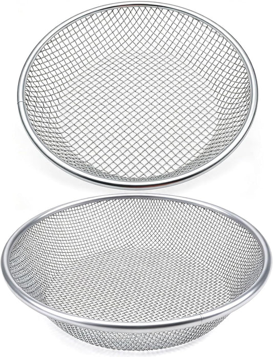 2PCS Gardening Sand Soil Compost Sifter Perfect for 5 Gallon Bucket, 1/4 Inch Mesh, 1/8 Inch Mesh