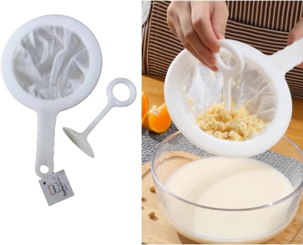Kitchen Ultra-Fine Nylon Mesh Strainer I Plastic Sieve Fine Mesh Filter Spoon For Soy Milk Coffee Filter Milk Yogurt Juice Kefir Honey Wine coladores de cocina Kitchen Gadgets (100 Mesh)