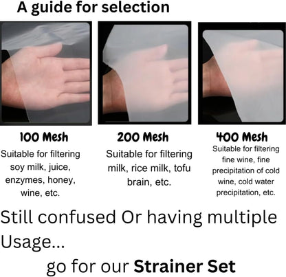 Kitchen Ultra-Fine Nylon Mesh Strainer I Plastic Sieve Fine Mesh Filter Spoon For Soy Milk Coffee Filter Milk Yogurt Juice Kefir Honey Wine coladores de cocina Kitchen Gadgets (100 Mesh)