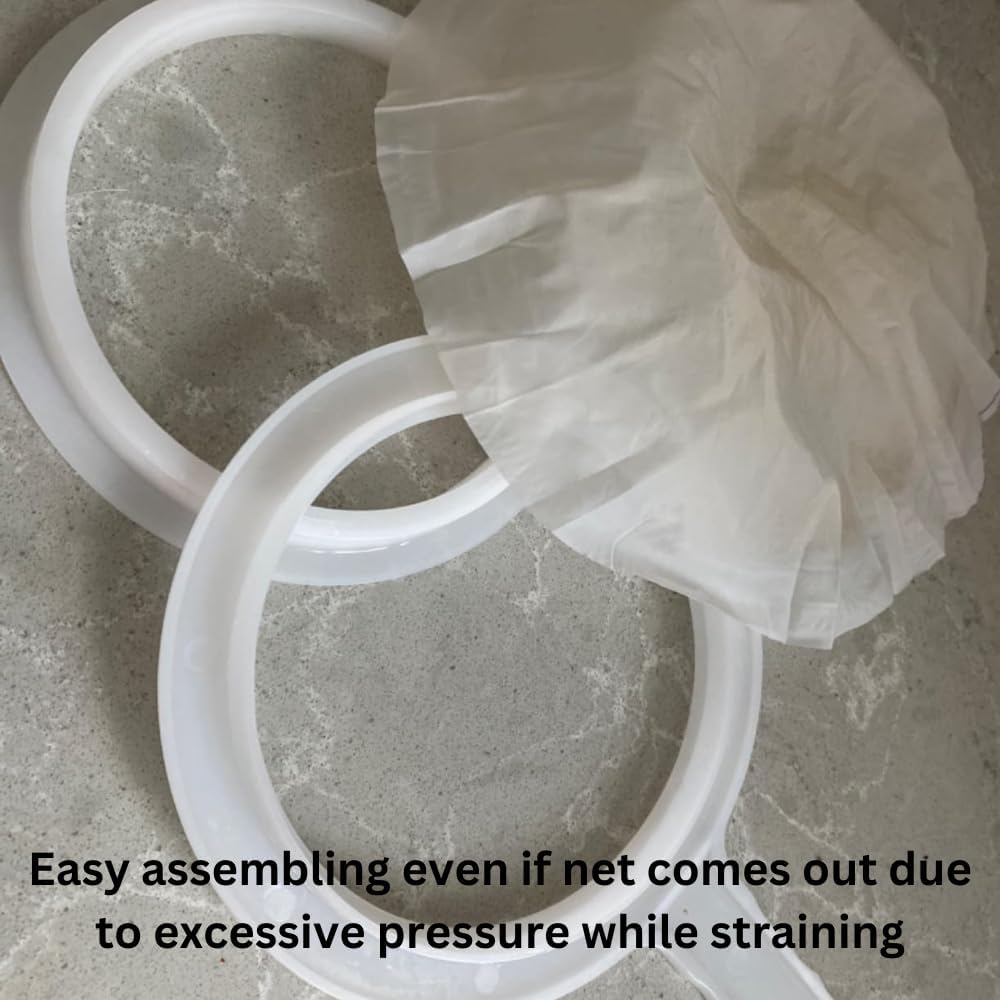 Kitchen Ultra-Fine Nylon Mesh Strainer I Plastic Sieve Fine Mesh Filter Spoon For Soy Milk Coffee Filter Milk Yogurt Juice Kefir Honey Wine coladores de cocina Kitchen Gadgets (100 Mesh)