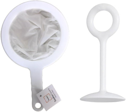 Kitchen Ultra-Fine Nylon Mesh Strainer I Plastic Sieve Fine Mesh Filter Spoon For Soy Milk Coffee Filter Milk Yogurt Juice Kefir Honey Wine coladores de cocina Kitchen Gadgets (100 Mesh)