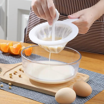 Kitchen Ultra-Fine Nylon Mesh Strainer I Plastic Sieve Fine Mesh Filter Spoon For Soy Milk Coffee Filter Milk Yogurt Juice Kefir Honey Wine coladores de cocina Kitchen Gadgets (100 Mesh)