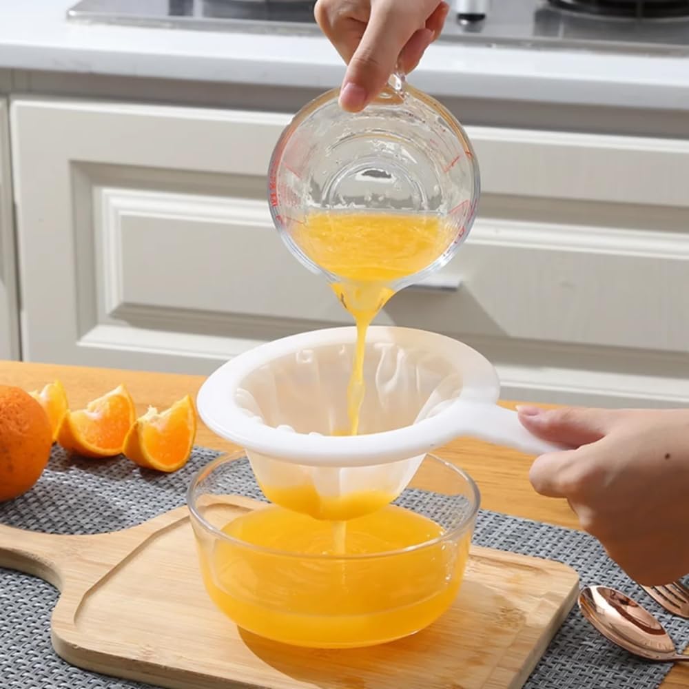 Kitchen Ultra-Fine Nylon Mesh Strainer I Plastic Sieve Fine Mesh Filter Spoon For Soy Milk Coffee Filter Milk Yogurt Juice Kefir Honey Wine coladores de cocina Kitchen Gadgets (100 Mesh)