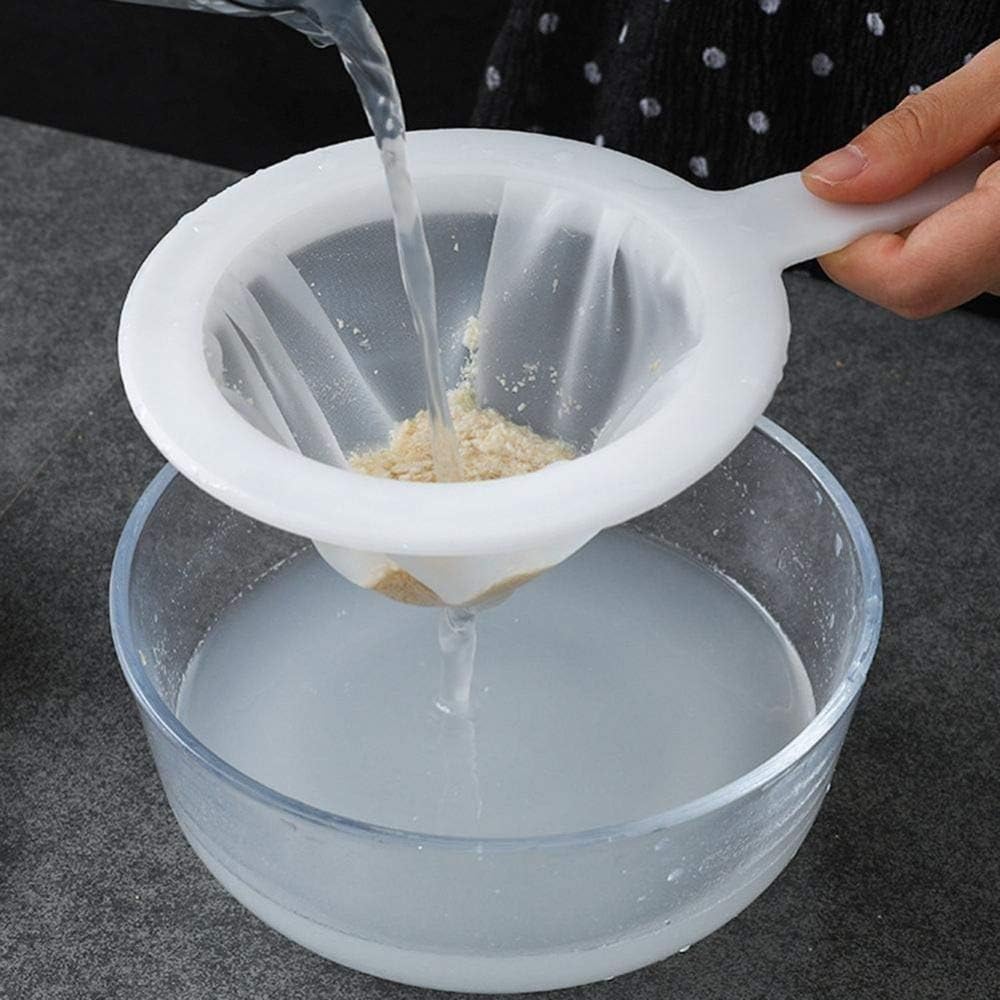 Kitchen Ultra-Fine Nylon Mesh Strainer I Plastic Sieve Fine Mesh Filter Spoon For Soy Milk Coffee Filter Milk Yogurt Juice Kefir Honey Wine coladores de cocina Kitchen Gadgets (100 Mesh)