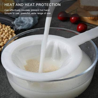 Kitchen Ultra-Fine Nylon Mesh Strainer I Plastic Sieve Fine Mesh Filter Spoon For Soy Milk Coffee Filter Milk Yogurt Juice Kefir Honey Wine coladores de cocina Kitchen Gadgets (100 Mesh)