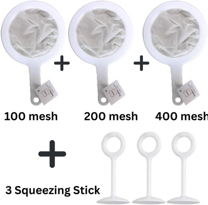 Kitchen Ultra-Fine Nylon Mesh Strainer I Plastic Sieve Fine Mesh Filter Spoon For Soy Milk Coffee Filter Milk Yogurt Juice Kefir Honey Wine coladores de cocina Kitchen Gadgets (100 Mesh)