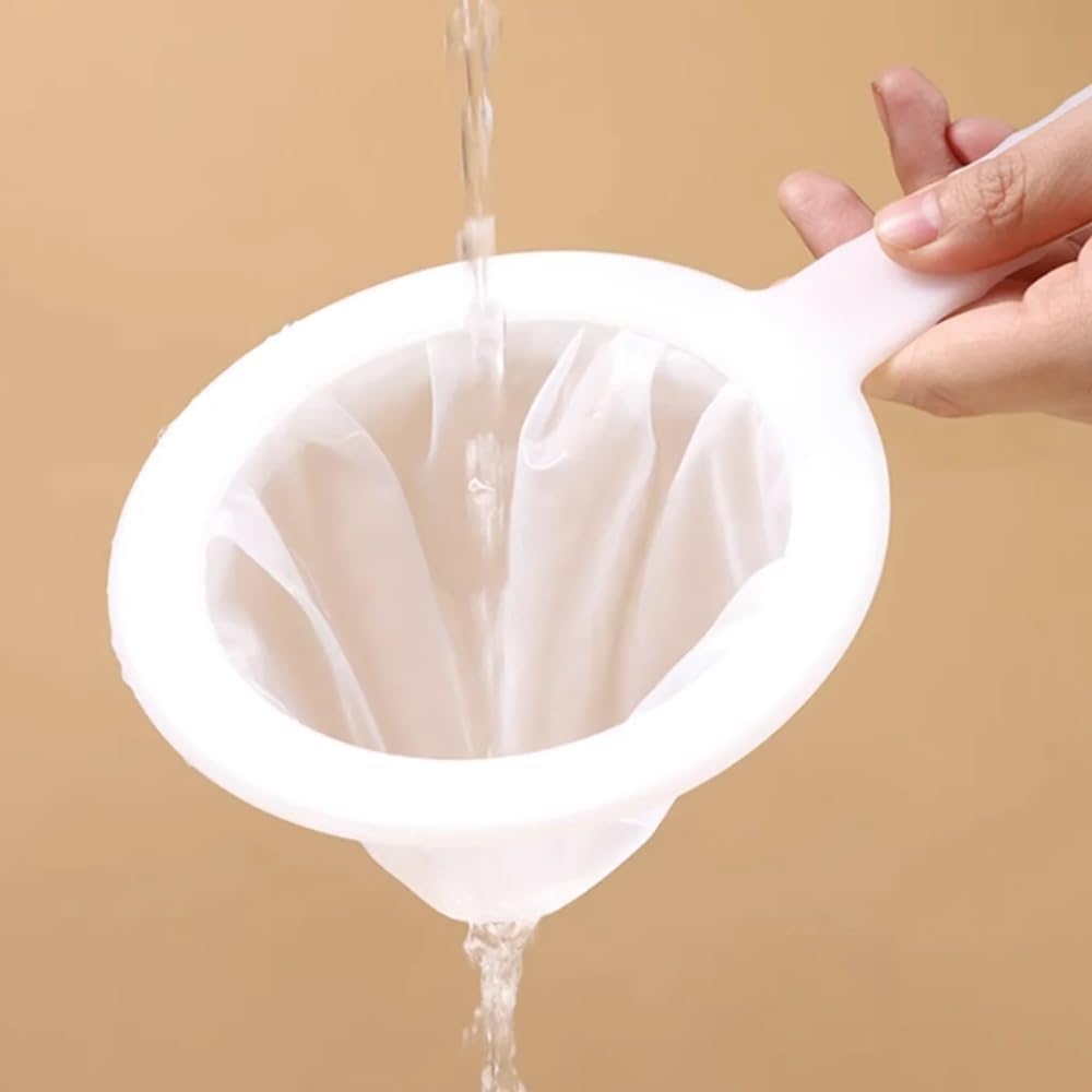 Kitchen Ultra-Fine Nylon Mesh Strainer I Plastic Sieve Fine Mesh Filter Spoon For Soy Milk Coffee Filter Milk Yogurt Juice Kefir Honey Wine coladores de cocina Kitchen Gadgets (100 Mesh)