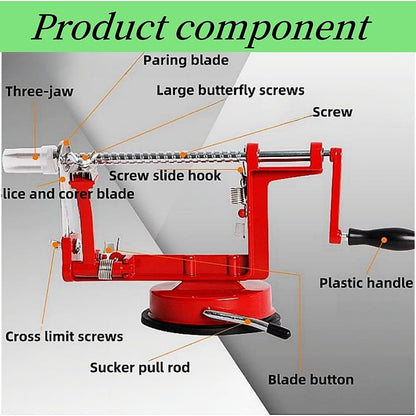 Apple Peeler Corer Slicer 3-in-1 Suction Base Adjustable