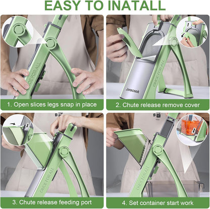 All-in-1 Safe Mandoline Slicer for Kitchen, Food Chopper with Container
