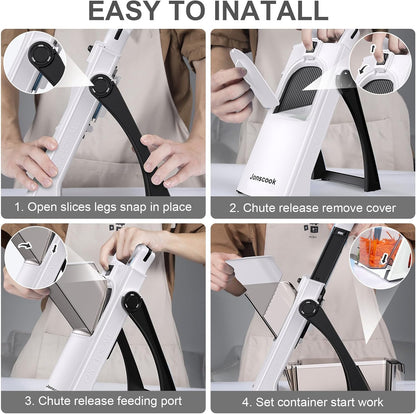 All-in-1 Safe Mandoline Slicer for Kitchen, Food Chopper with Container
