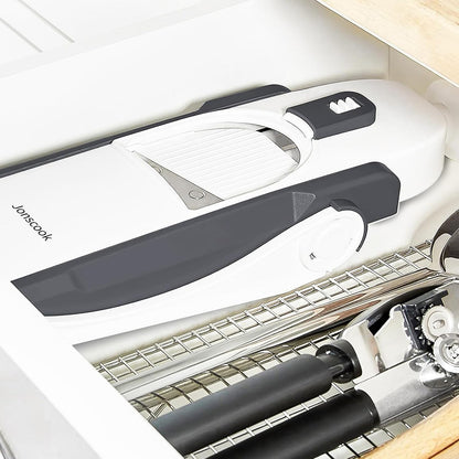 All-in-1 Safe Mandoline Slicer for Kitchen, Food Chopper with Container
