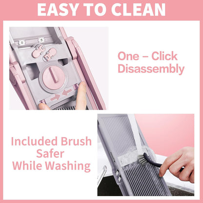 All-in-1 Safe Mandoline Slicer for Kitchen, Food Chopper with Container