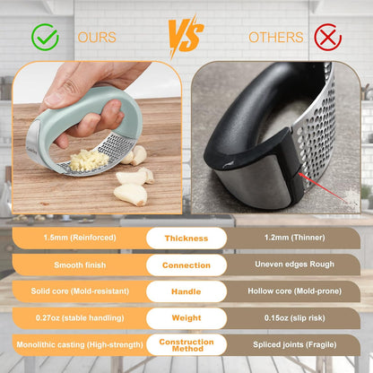 304 Stainless Steel Garlic Press Rocker Set